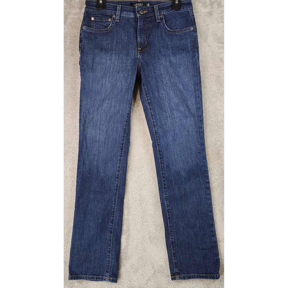 Lauren Ralph Lauren Jeans Womens Size 4 Blue Dark Wash Straight Leg Casual